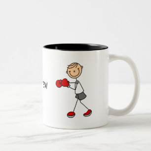 Personalized Male Stick Figure Boxing Mug