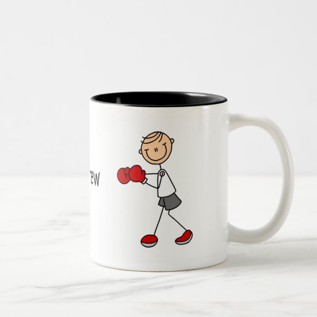 Personalized Male Stick Figure Boxing Mug (Right)