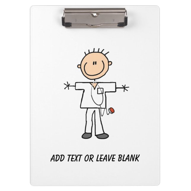 Personalized Male Stick Figure Nurse Clipboard (Front)