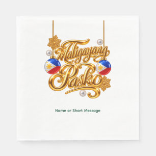 Personalized Maligayang Pasko Filipino Christmas P Napkin