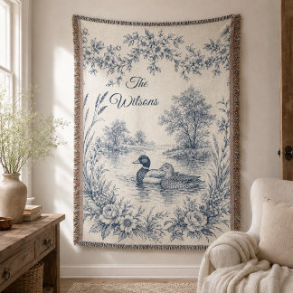 Personalized Mallard Duck Throw Blanket