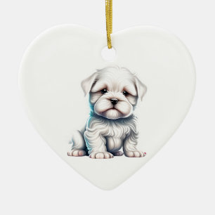 Personalized  Maltese Puppy Ceramic Ornament