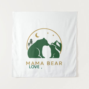 Personalized Mama Bear and Cub Mother’s Day Tapestry