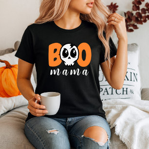 Personalized Mama Boo Cute Skull Halloween T-Shirt