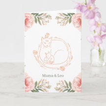 Personalized Mama Cat & Kitten Floral Mother's Day