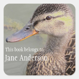 Personalized Mama Duck Bookplate Sticker
