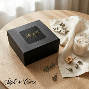 Personalized Mama Est Stylish Square Sticker