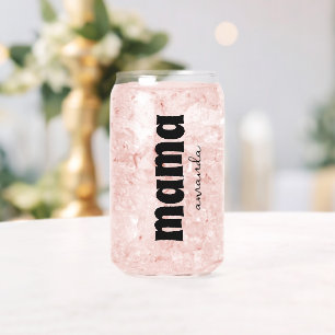 Personalized Mama Mom Name  Can Glass