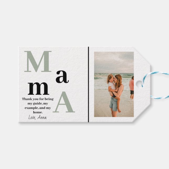 Personalized Mama Photo and Message - Gift Tag (Front (Horizontal))