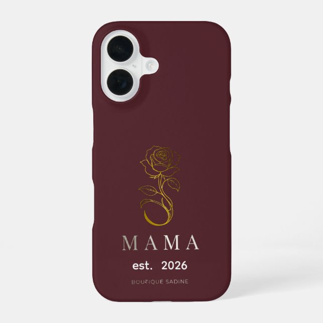 Personalized MAMA Rose Burgundy iPhone Case (Back)