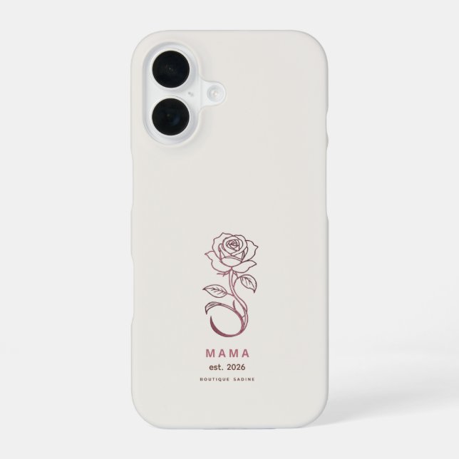 Personalized MAMA Rose Ivory iPhone Case (Back)