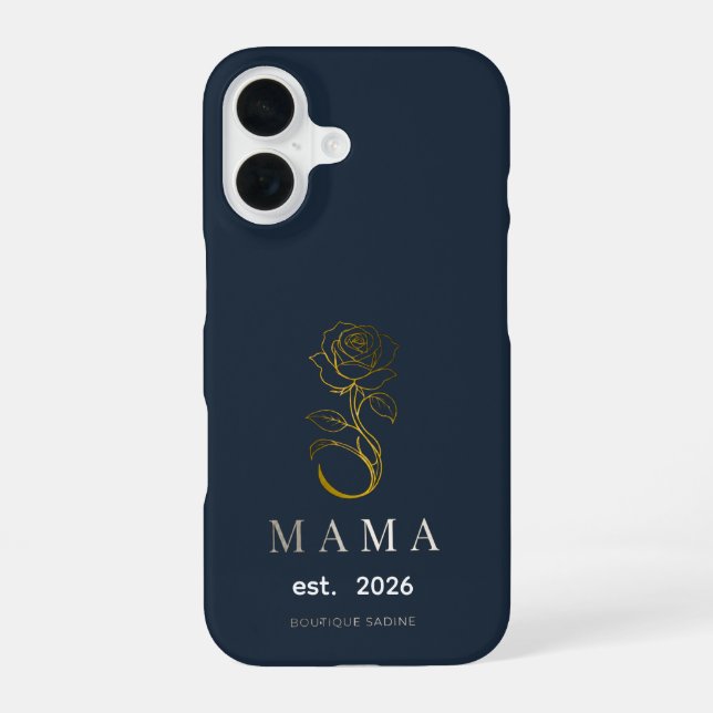 Personalized MAMA Rose Navy iPhone Case (Back)