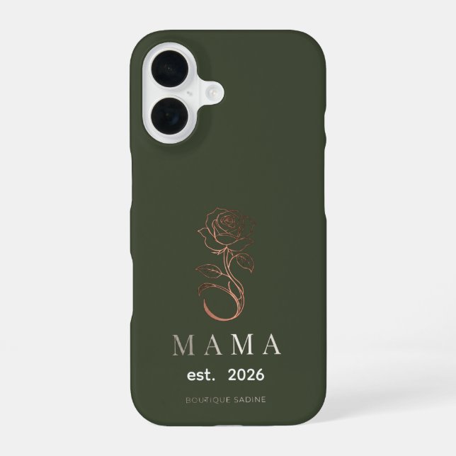 Personalized MAMA Rose Olive iPhone Case (Back)