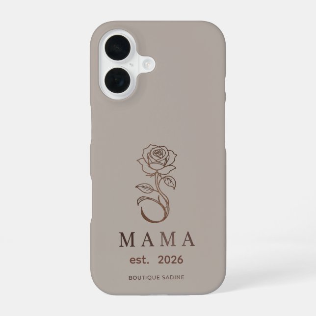 Personalized MAMA Rose Sage Green iPhone Case (Back)
