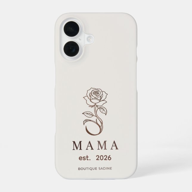 Personalized MAMA Rose Stone iPhone Case (Back)