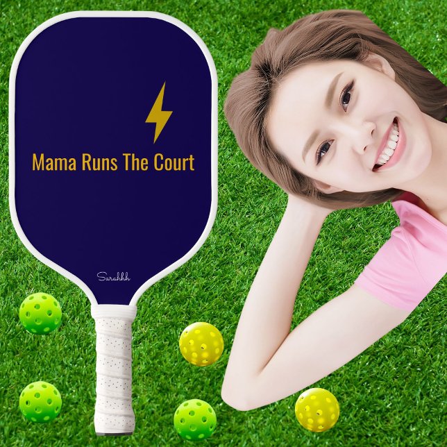 Personalized Mama Runs The Court Pickleball Mom Paddle (Creator Uploaded)