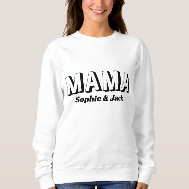 Personalized Mama Sweatshirt with Kid Names (Front)