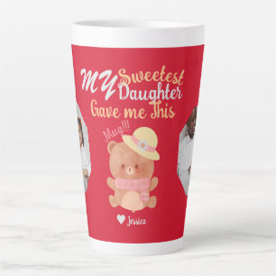 Personalized Mama & Sweetest Daughter Names Photo  Latte Mug