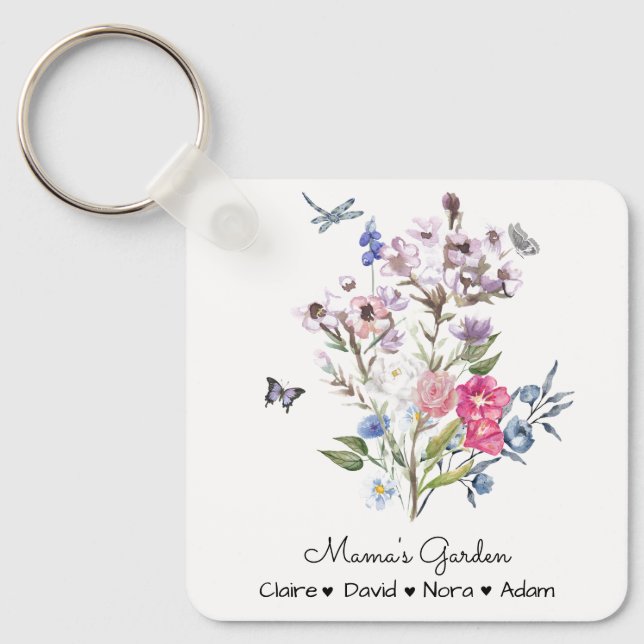 Personalized Mama's Garden Keychain (Front)