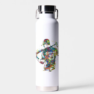 Personalized Man/Boy Baseball Player Water Bottle