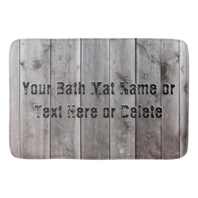 Personalized Man Cave Bathroom Rustic Bath Mat (Front)