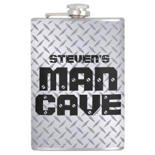 Personalized Man Cave Flask with Stainless