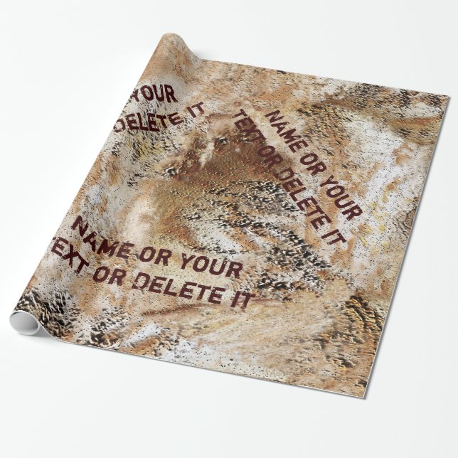 Personalized Man Cave Party Wrapping Paper (Unrolled)