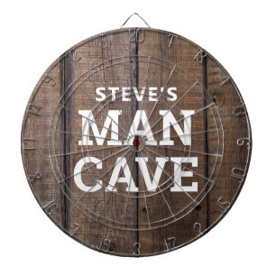 Personalized Man Cave Rustic Wood Country Dartboard
