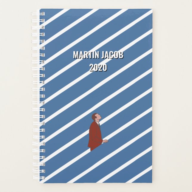 Personalized Man Going Up Motivational Gift Planner (Front)