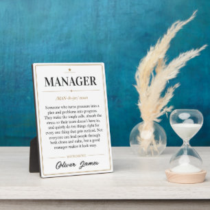 Personalized Manager Dictionary Definition Desk Plaque