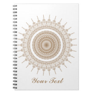 Personalized Mandala Bohemian White Boho Notebook