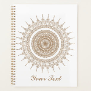 Personalized Mandala Bohemian White Boho Planner
