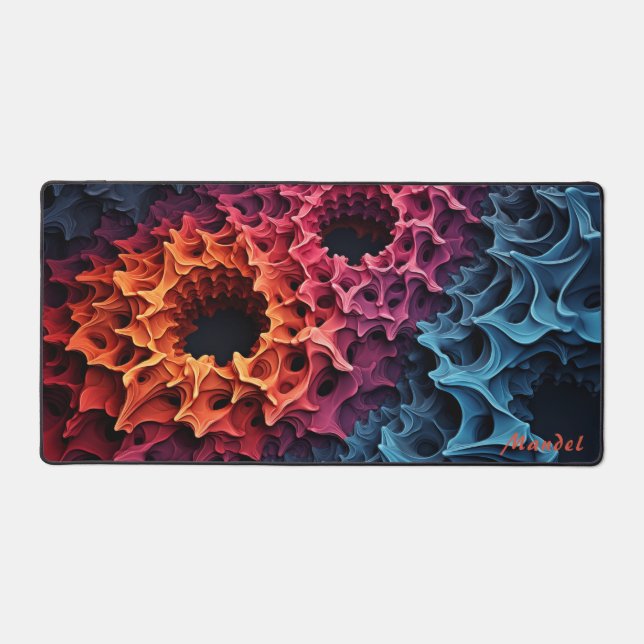Personalized Mandelbrot Julia Set Desk Mat (Front)