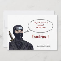 Personalized Manga Comic Ninja Thank You Card