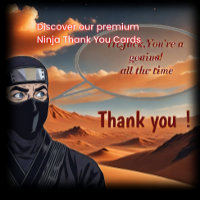 Personalized Manga Comic Ninja Thank You Card 