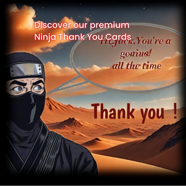 Personalized Manga Comic Ninja Thank You Card  (Creator Uploaded)