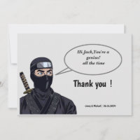 Personalized Manga Comic Ninja Thank You Card