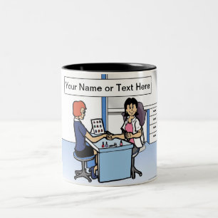 Personalized Manicurist Nail Tech - Female Cartoon Two-Tone Coffee Mug