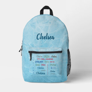 Personalized Many Name Custom Watercolor Frost Printed Backpack