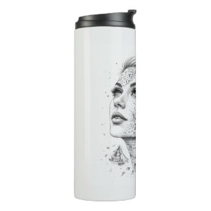 Personalized Map Compass Woman Art Vintage Chic Thermal Tumbler