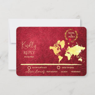 Personalized Map of Love Journey Wedding RSVP Card