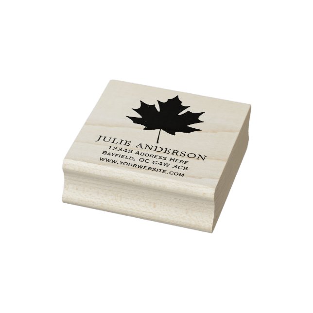 Personalized Maple Leaf wood art rubber stamp (Stamp)