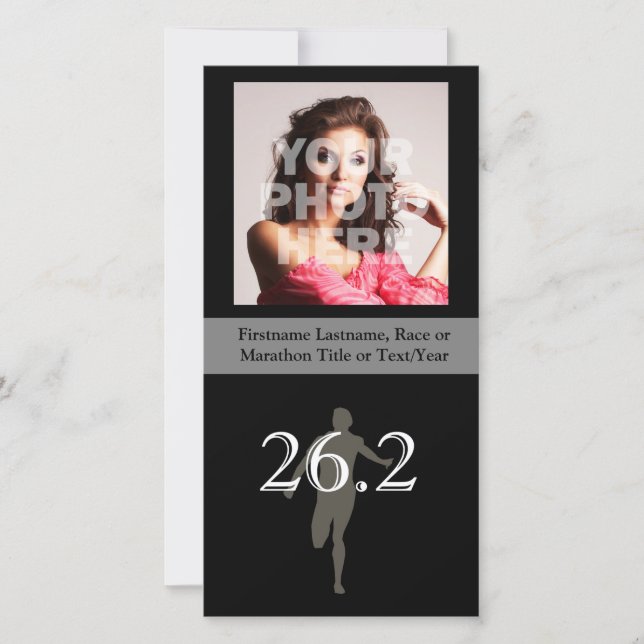 Personalized Marathon Runner 26.2 Keepsake Announcement (Front)