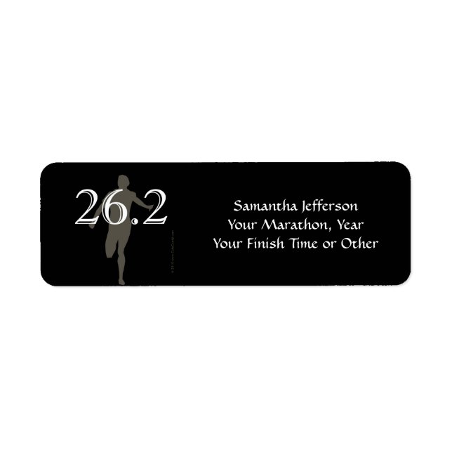 Personalized Marathon Runner 26.2 Keepsake Black (Front)