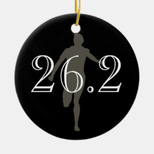 Personalized Marathon Runner 26.2 Keepsake Black Ceramic Ornament