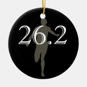 Personalized Marathon Runner 26.2 Keepsake Black Ceramic Ornament