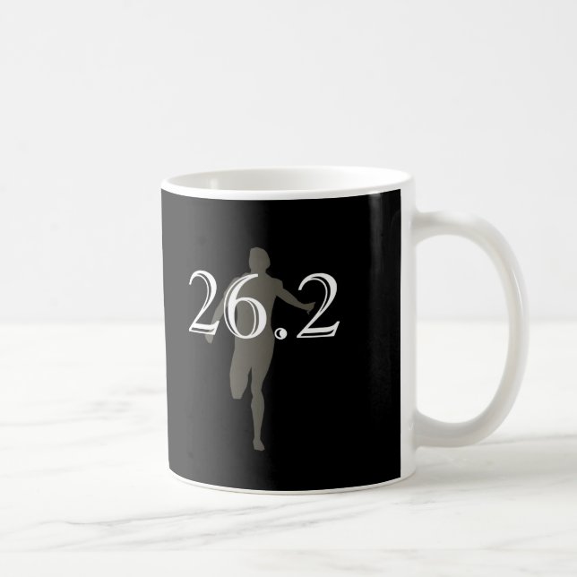 Personalized Marathon Runner 26.2 Keepsake Black Coffee Mug (Right)