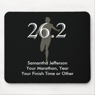 Personalized Marathon Runner 26.2 Keepsake Black Mouse Pad