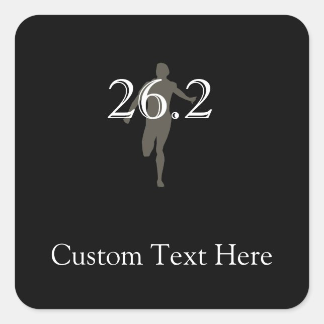 Personalized Marathon Runner 26.2 Keepsake Square Sticker (Front)