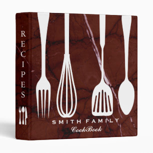 Personalized Marble Family Recipe Cookbook Binder